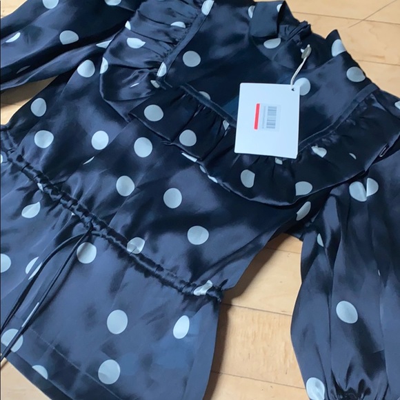 GANNI RUFFLE POLK DOT TOP 4 - Picture 4 of 10